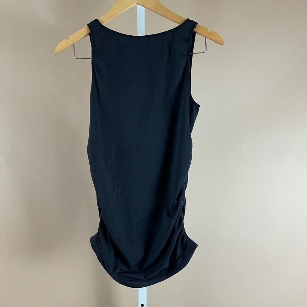 BeMaternity Medium Large Ruched Scoop Neck Racerback Tank Top Soft Smooth - Picture 2 of 5